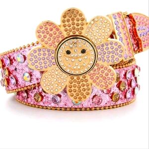 Amazon Pink and Gold Floral Belt